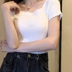 Off-shoulder Crop Top White